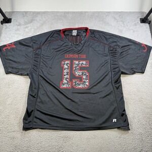 Alabama Crimson Tide Jersey Mens 3XL Grey Football #15 Russell Camo Mesh Shirt
